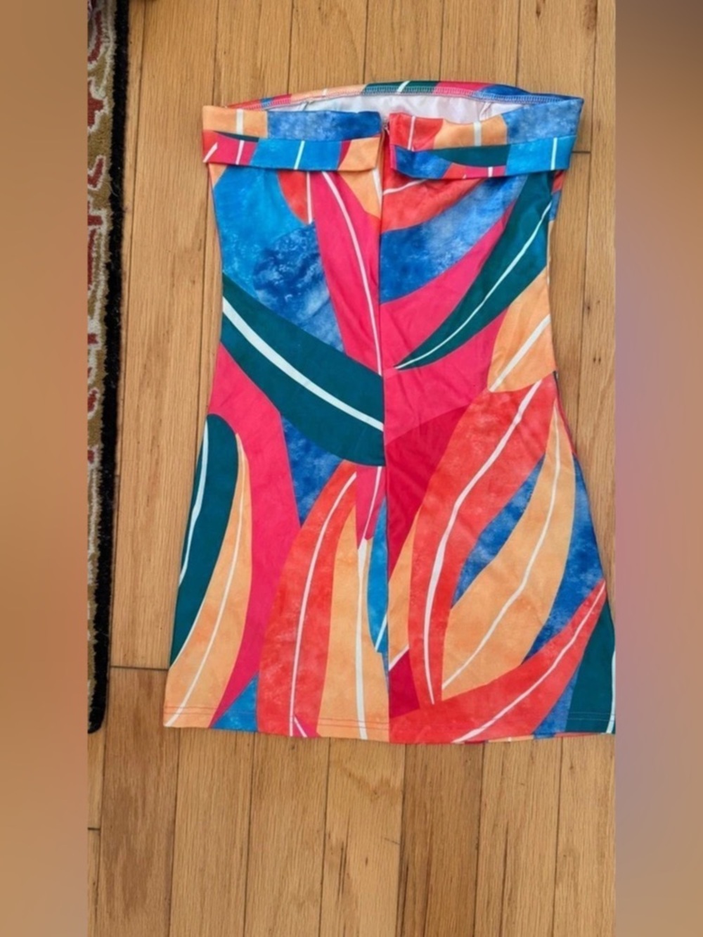 Abstract Wide Leg Pants in Red & Blue